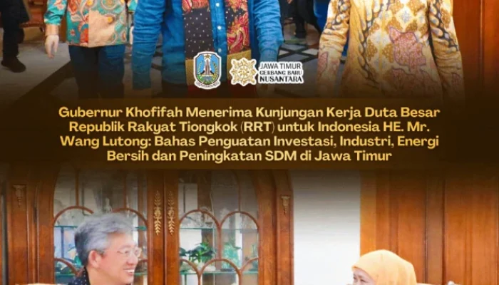 Gubernur Khofifah Terima Kunjungan Dubes RRT, Perkuat Kerja Sama Investasi dan Industri di Jawa Timur