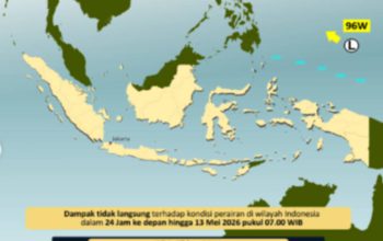 Bibit Siklon Tropis 96W Bergerak ke Barat Laut, Warga Diminta Waspada