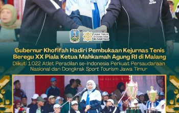 Gubernur Khofifah Sebut Kejurnas Tenis Piala Ketua MA Jadi Ajang Persatuan dan Penggerak Ekonomi Daerah
