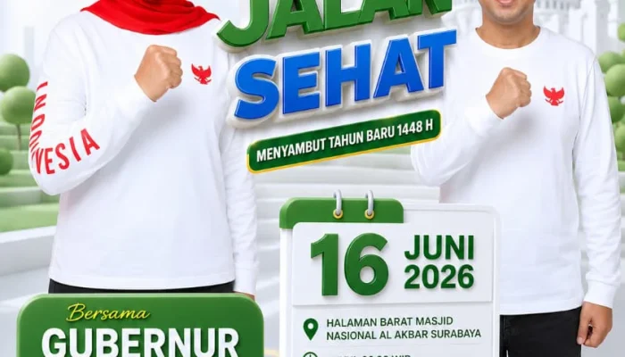 Gubernur Khofifah Dorong Semangat Hijrah dan Hidup Sehat dalam Jalan Sehat Tahun Baru Islam 1448 H