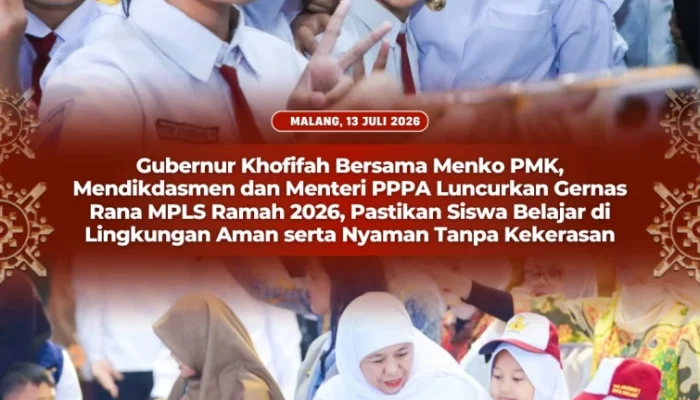 Gubernur Khofifah Dorong MPLS Ramah 2026, Pastikan Lingkungan Belajar Aman dan Nyaman