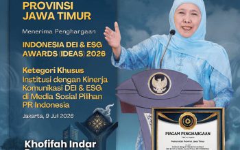 Gubernur Khofifah Bawa Pemprov Jatim Sabet Penghargaan Komunikasi DEI & ESG Terbaik di Ajang IDEAS 2026