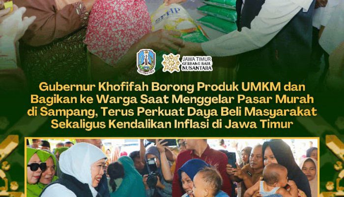 Khofifah: Pasar Murah Jadi Strategi Kendalikan Inflasi dan Perkuat Ketahanan Pangan