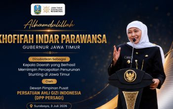 Prestasi Penanganan Stunting Jawa Timur Diakui, Gubernur Khofifah Terima Penghargaan Persagi