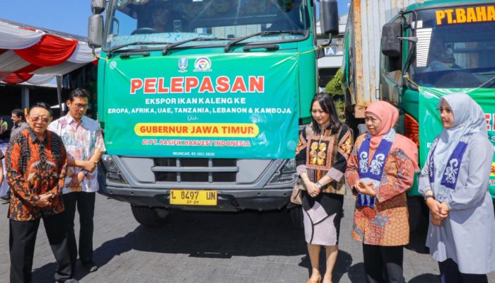 Khofifah Lepas 15 Kontainer Ekspor Ikan Kaleng ke Berbagai Negara, Optimistis Pasar Global Kian Luas