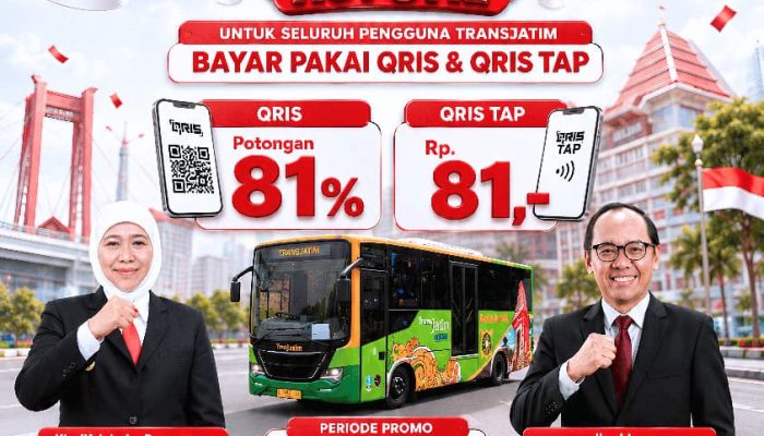 Gubernur Khofifah Gandeng BI Beri Promo Trans Jatim, Bayar Rp81 via QRIS Tap