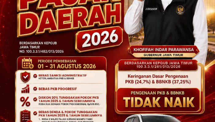 Gubernur Khofifah Luncurkan Program Pembebasan Pajak Daerah Agustus 2026, Dorong Kepatuhan dan Ringankan Ekonomi Masyarakat