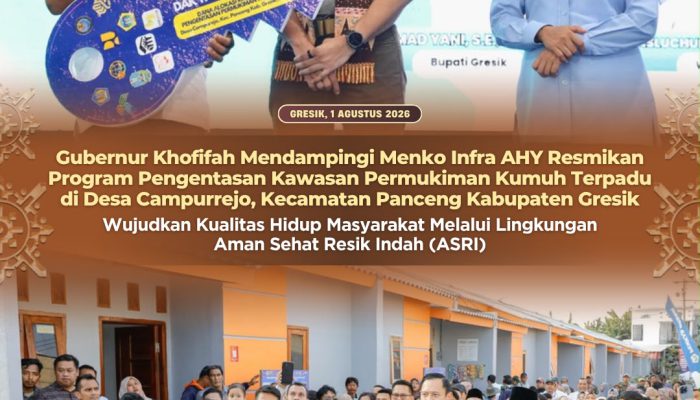 Dampingi Menko AHY, Gubernur Khofifah Wujudkan Kawasan Hunian ASRI bagi 288 Kepala Keluarga di Gresik