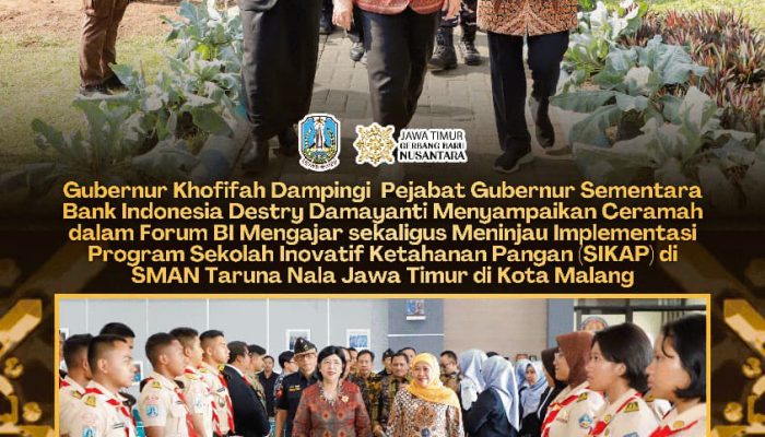 Gubernur Khofifah: Bonus Demografi Harus Diiringi Inovasi, Adaptasi, dan Ketahanan Pangan Sejak Bangku Sekolah