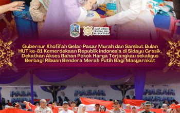 Khofifah: Kibarkan Merah Putih 1–31 Agustus, Pasar Murah Jaga Daya Beli Masyarakat Jatim
