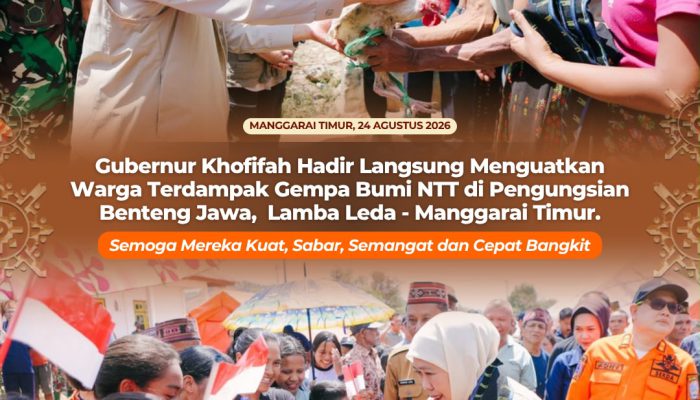 Duduk Bersama Anak Pengungsi hingga Terharu, Gubernur Khofifah: Kalian Tidak Sendiri