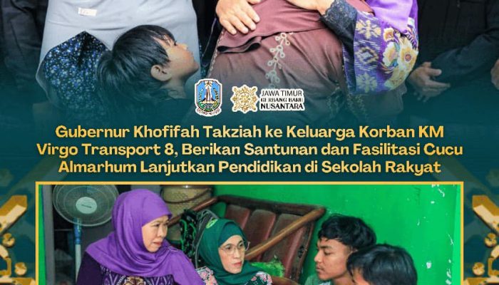Khofifah Datangi Rumah Duka Korban KM Virgo, Dua Cucu Almarhum Ditawarkan Sekolah Rakyat
