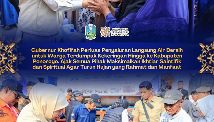 Tinjau Langsung Kekeringan di Ponorogo, Gubernur Khofifah Pastikan Penyaluran Air Bersih dan Solusi Jangka Panjang Pipanisasi Berjalan