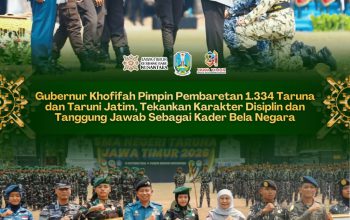 Khofifah Sematkan Baret 1.334 Taruna Jatim, Dorong Generasi Muda Siap Hadapi Indonesia Emas 2045