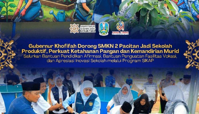 Khofifah Siapkan Penguatan Fasilitas Vokasi SMKN 2 Pacitan, Ruang Praktik Siswa Dibangun pada 2027