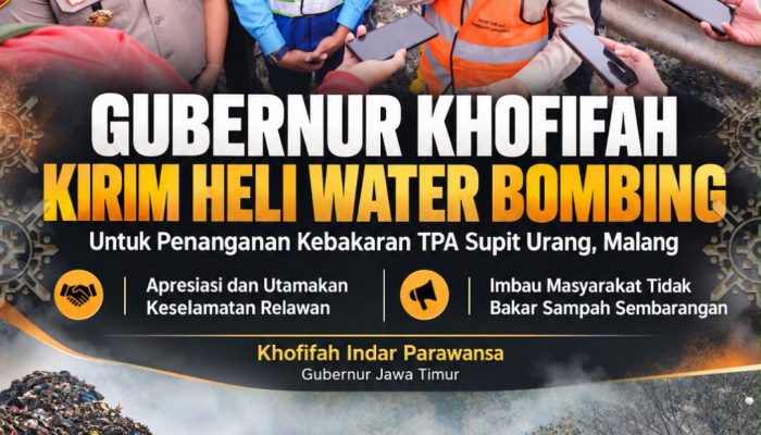 Tangani Kebakaran TPA Supit Urang, Khofifah Ingatkan Bahaya Bara Api di Timbunan Sampah